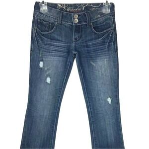 Refuge‎ Women's Knockout Skinny Bootcut Jeans Size 2S Denim Back Flap Pockets